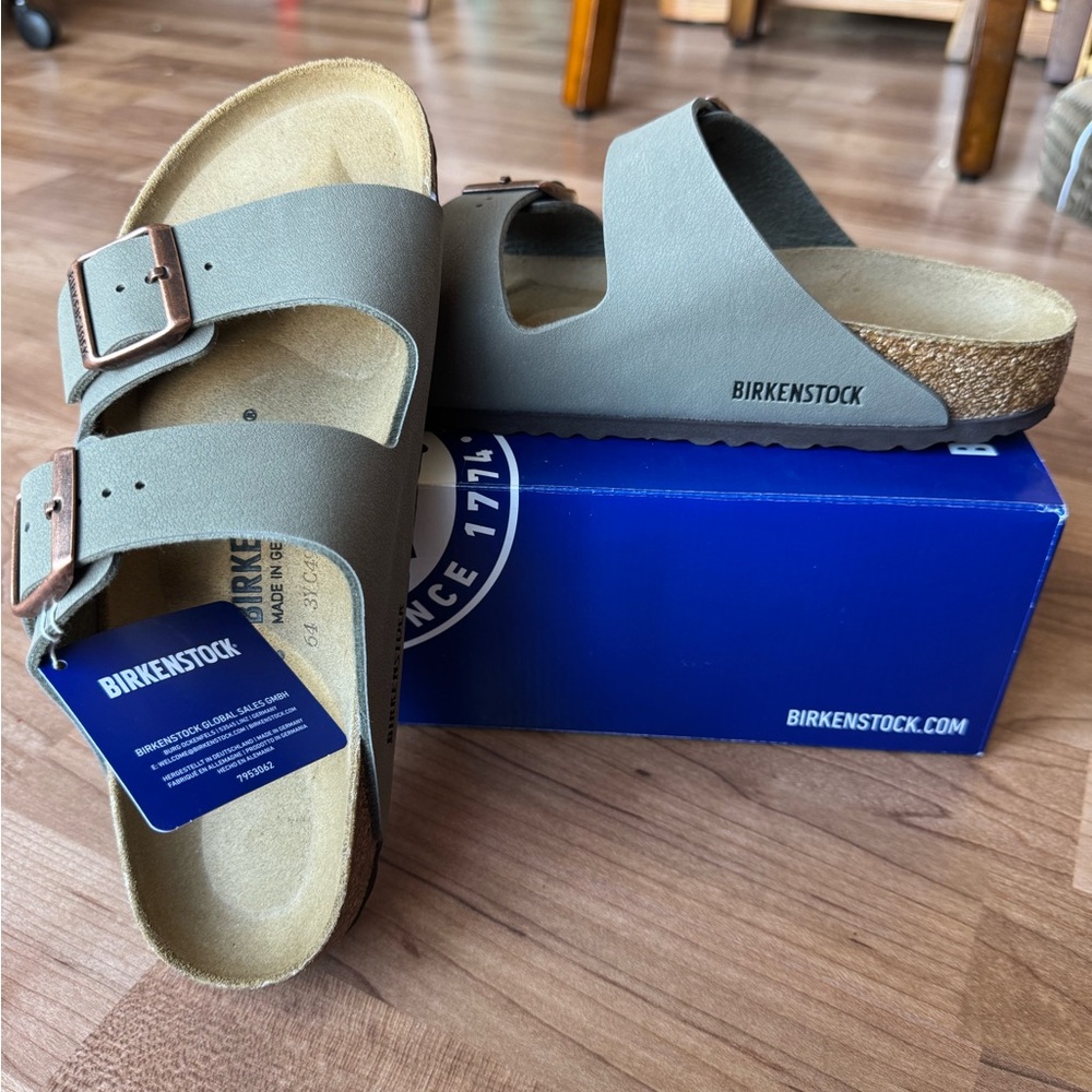 Birkenstock sandal Arizona Birkibuc style, color stone